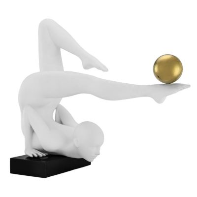Stability  Sculpture, Matte White and Gold